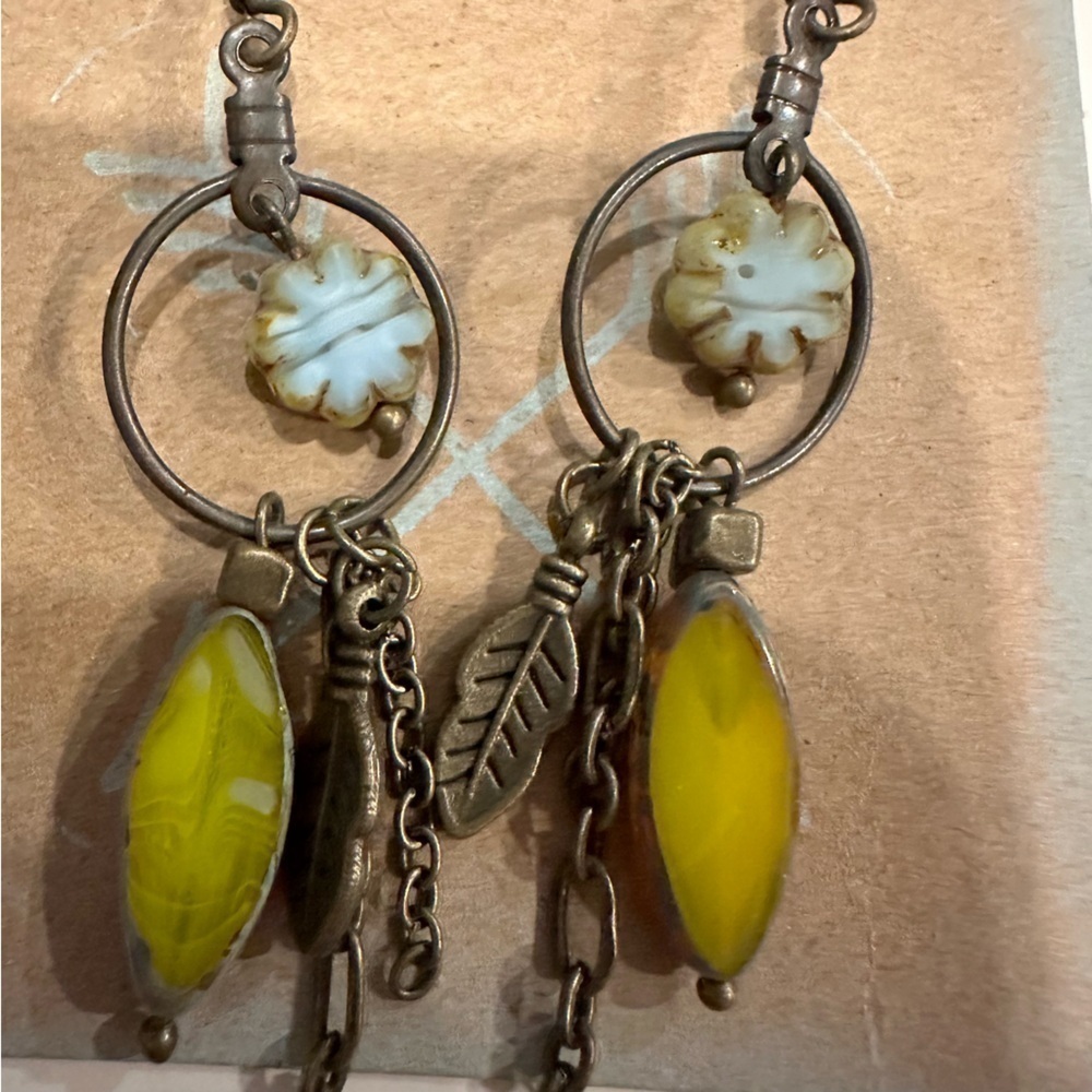 New Dangle Native American Earrings Charms Dreamcatcher Feathers Colorful Flower